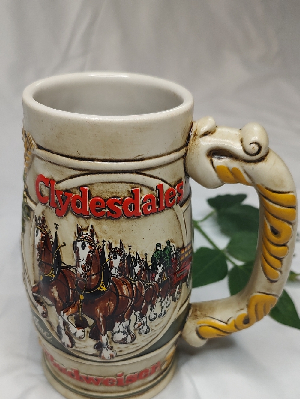 Vintage 1983 Budweiser Clydesdale Bear Stein Holiday Anheiser-Busch Inc Mug